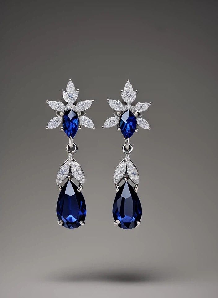 High jewelry sapphire earrings
